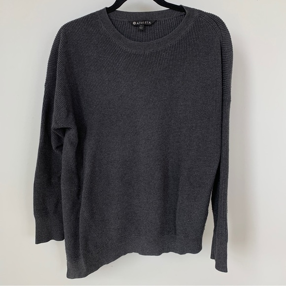 Athleta Dark Gray Asymmetrical Sweater Size L - Picture 1 of 7
